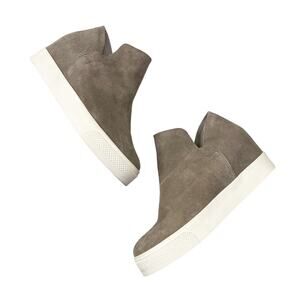 Steve Madden | Wrangle Suede Leather Taupe Grey Wedge Slip On Sneakers Size 7
